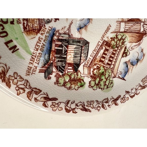 Nikko Ironstone Vintage Illinois State Plate Land of Lincoln 11- inch White - Picture 14 of 16